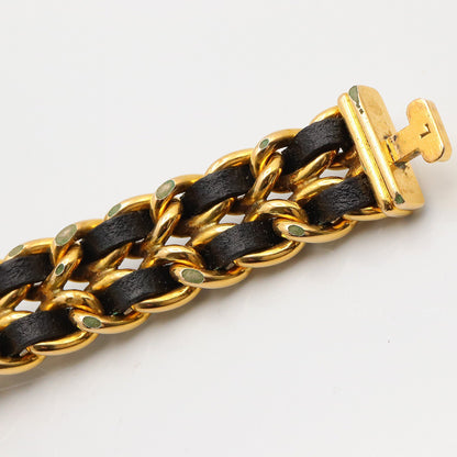 プルミエール L レディース 腕時計 クオーツ GP（ゴールドメッキ） レザー ブラック シャネル 時計 CHANEL