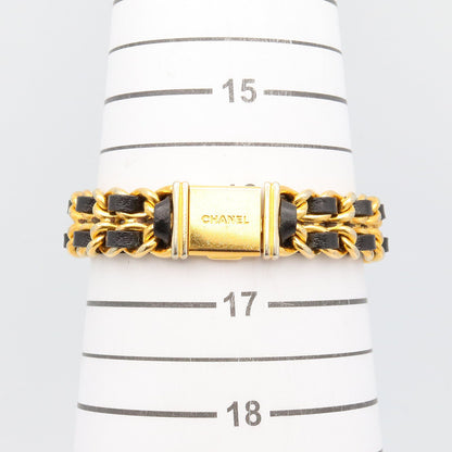 プルミエール L レディース 腕時計 クオーツ GP（ゴールドメッキ） レザー ブラック シャネル 時計 CHANEL