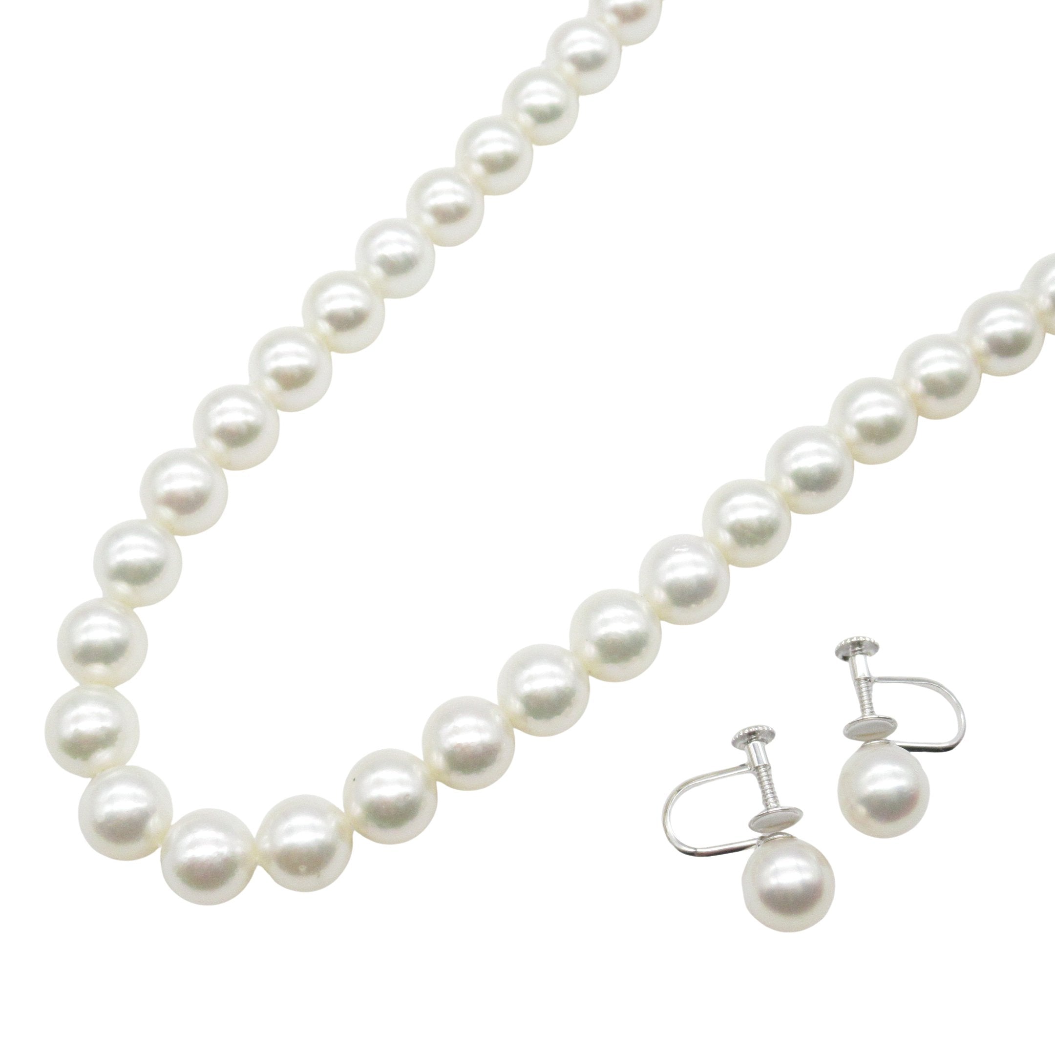 パール ネックレス イヤリング 2点セット ネックレス SV K14WG