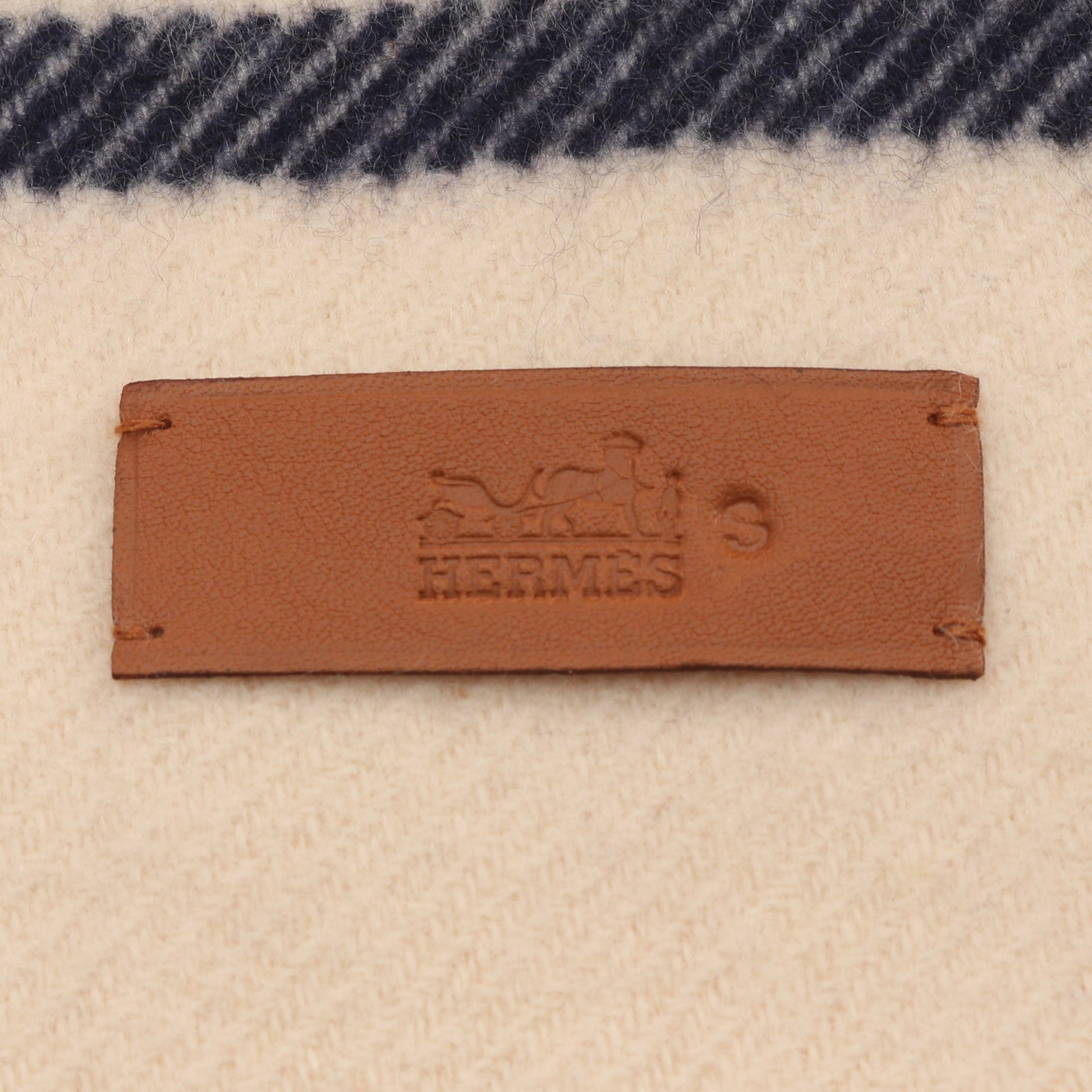 マフラー カシミヤ ライトベージュ ネイビー イエロー エルメス 財布・小物 HERMES