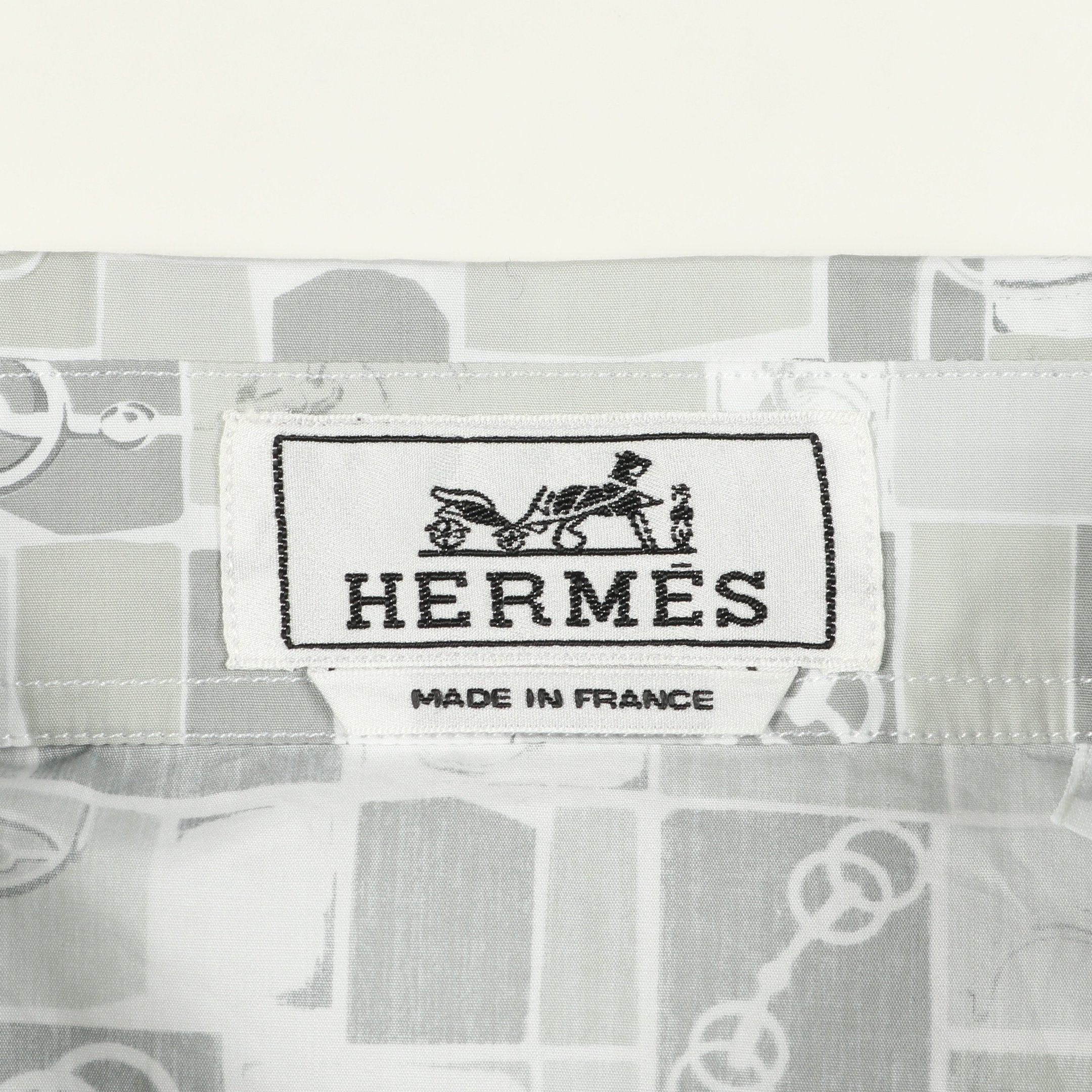 モザイク エケストル シャツ 長袖 コットン ライトグレー エルメス – RECLO