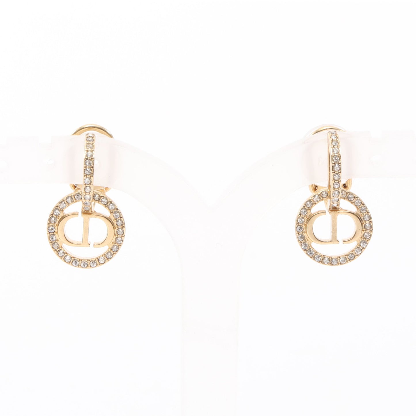 CDロゴ イヤリング GP ラインストーン ゴールド クリア ディオール アクセサリー DIOR