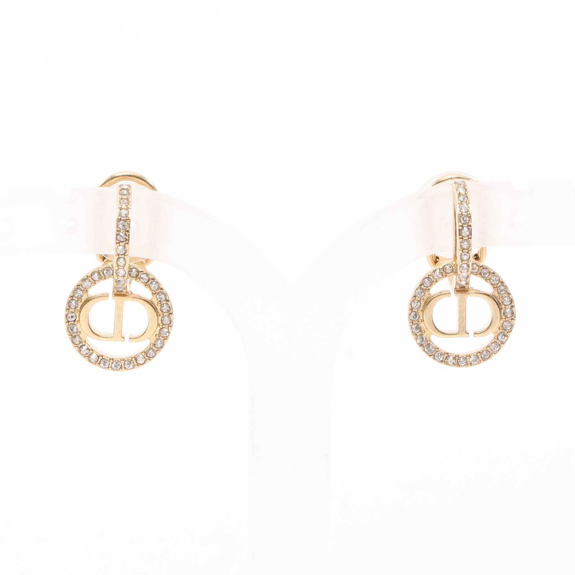 CDロゴ イヤリング GP ラインストーン ゴールド クリア ディオール アクセサリー DIOR