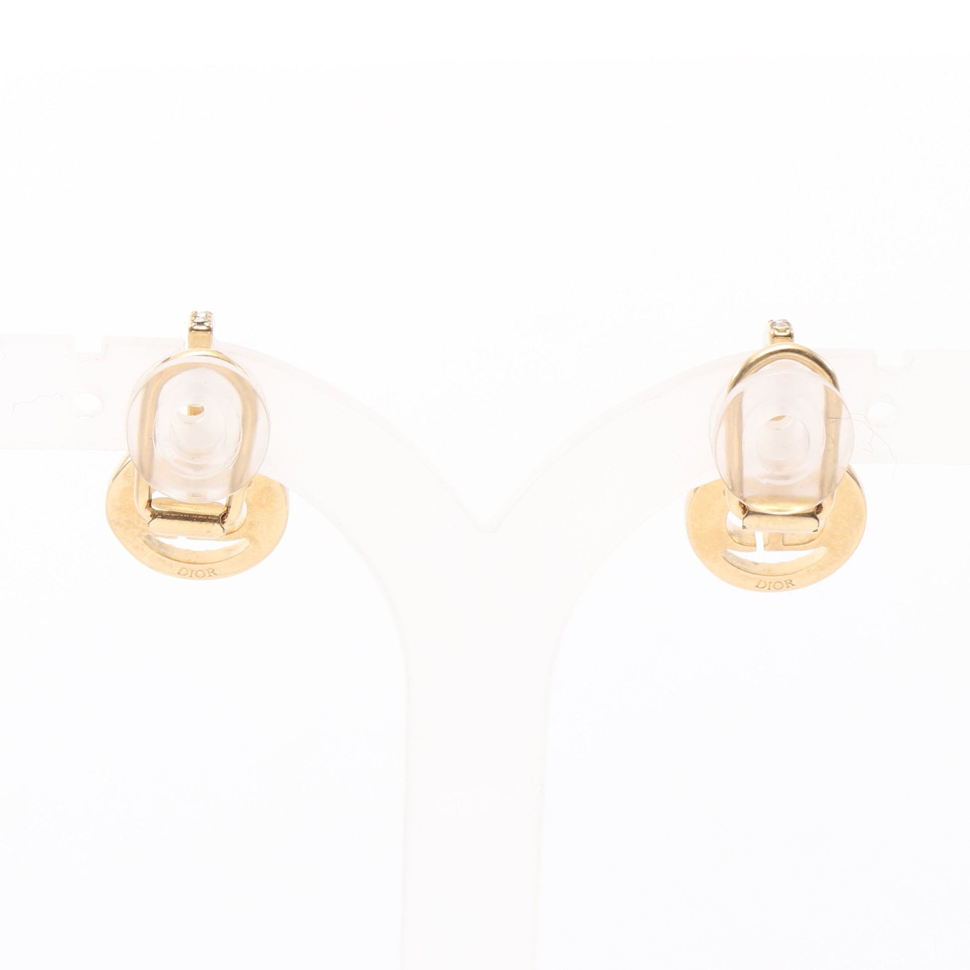 CDロゴ イヤリング GP ラインストーン ゴールド クリア ディオール アクセサリー DIOR