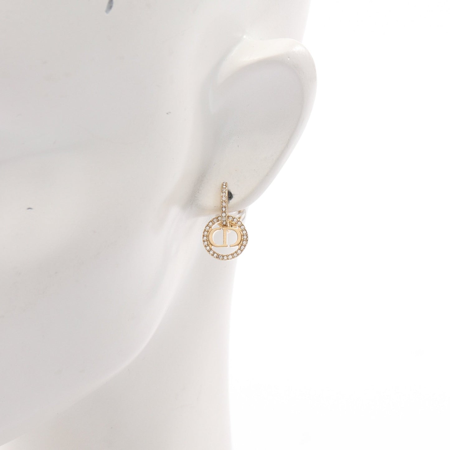 CDロゴ イヤリング GP ラインストーン ゴールド クリア ディオール アクセサリー DIOR
