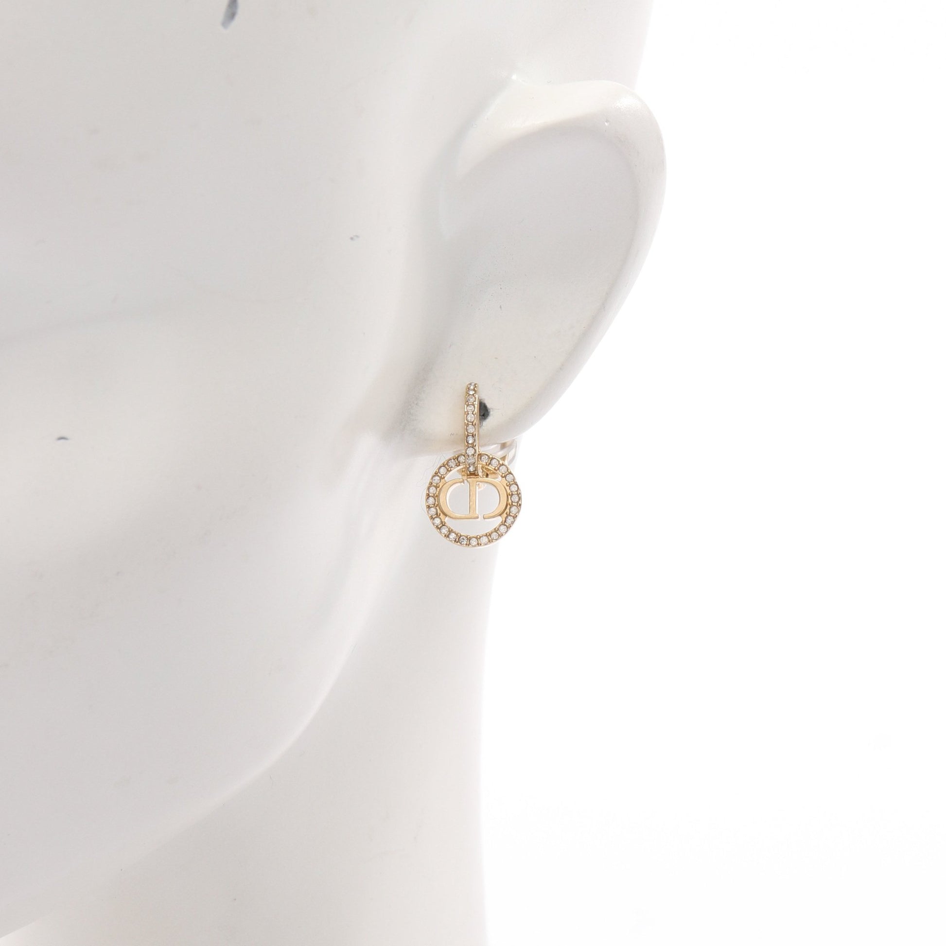 CDロゴ イヤリング GP ラインストーン ゴールド クリア ディオール アクセサリー DIOR