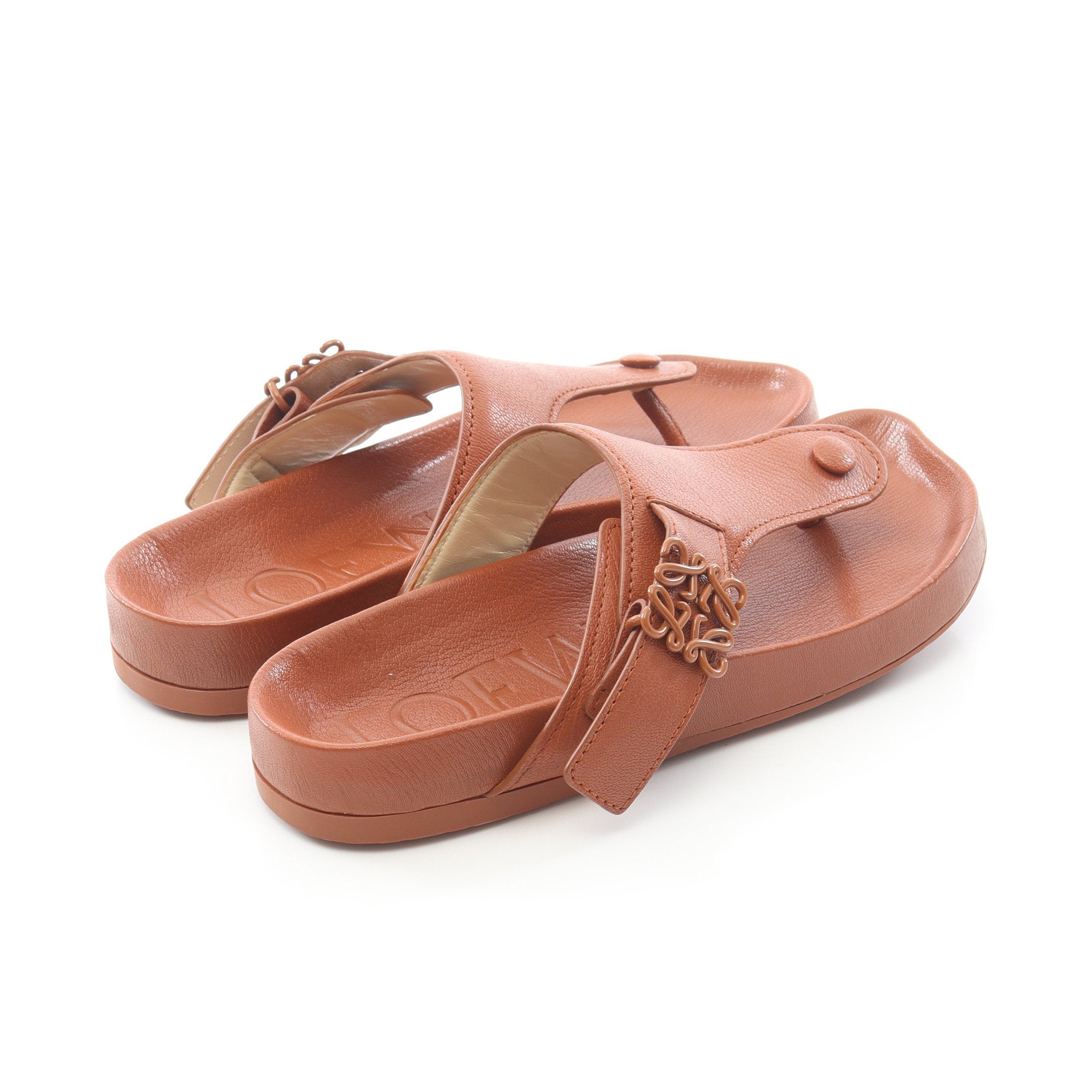 EASE SANDAL イーズサンダル トングサンダル レザー ブラウン ロエベ