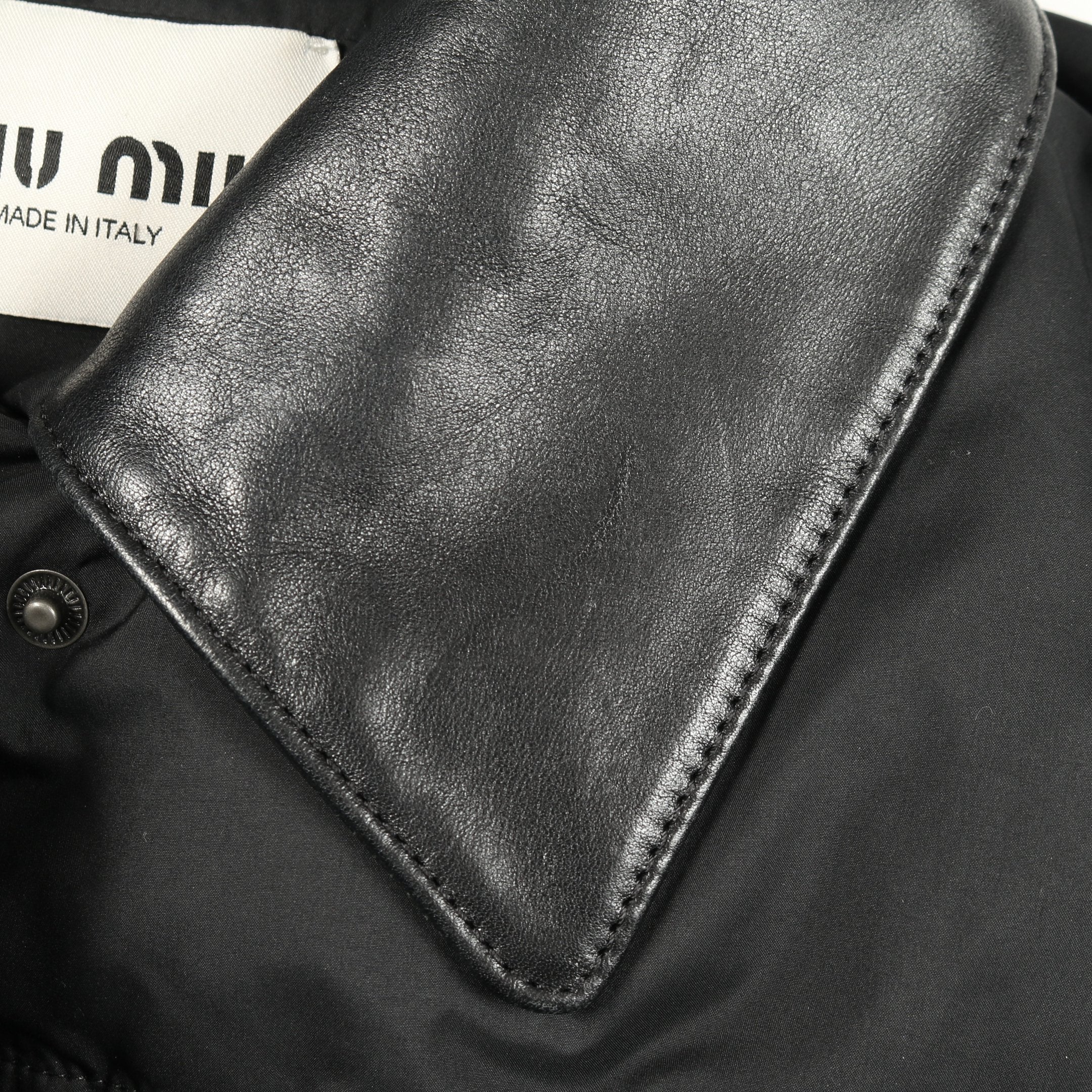 ダウンジャケット ロゴ レザー ブラック ミュウミュウ – RECLO