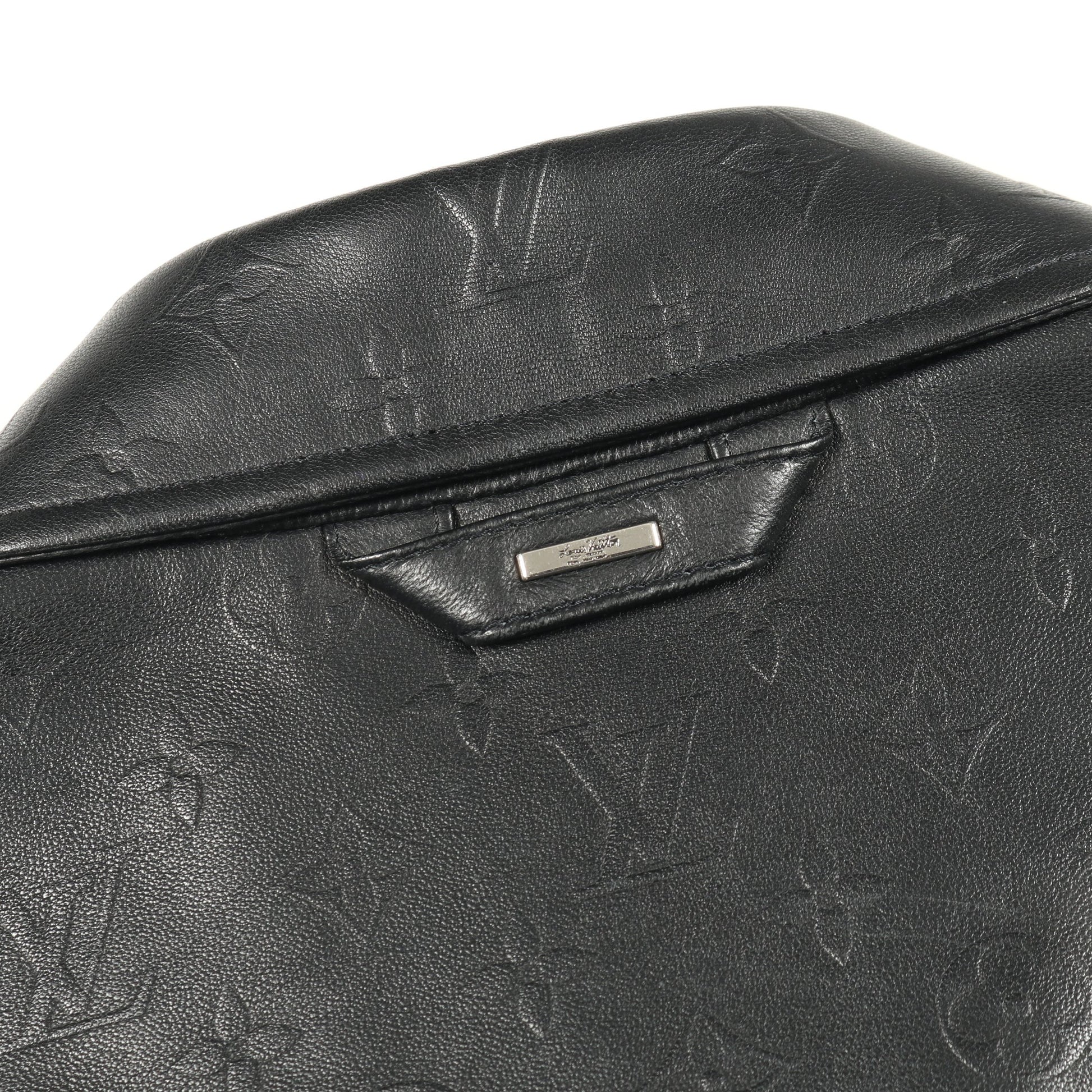 モノグラム ブルゾン レザージャケット レザー ウール ブラック 切替 ルイヴィトン アウター LOUIS VUITTON
