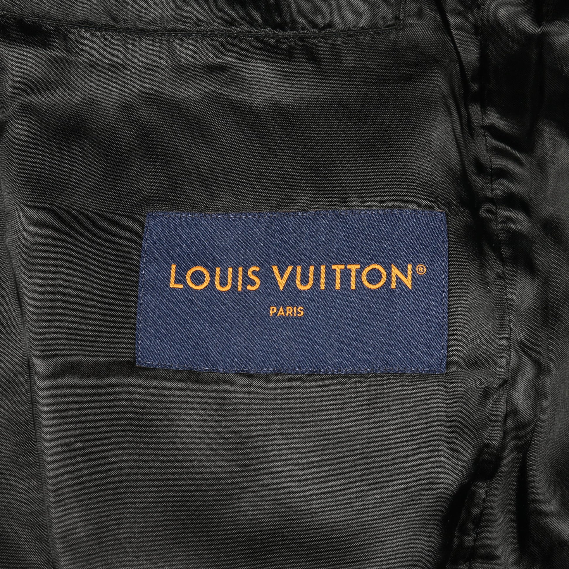 モノグラム ブルゾン レザージャケット レザー ウール ブラック 切替 ルイヴィトン アウター LOUIS VUITTON