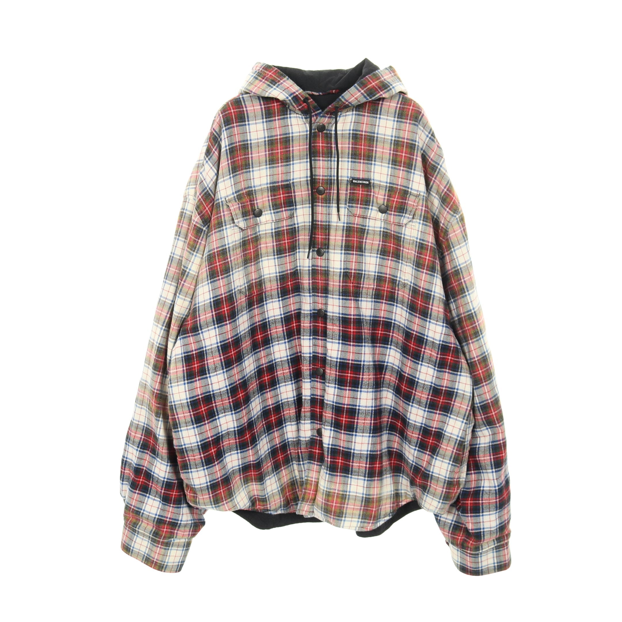 フランネル ジャケット チェック コットン レッド マルチカラー