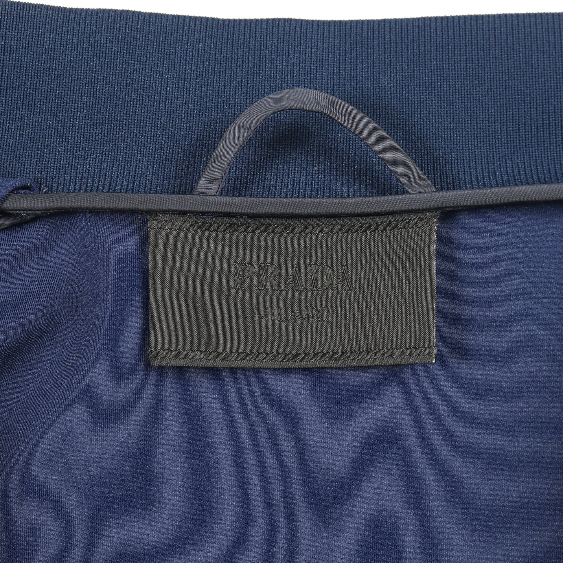 ボンバージャケット ナイロン ブルー 三角プレート プラダ アウター PRADA