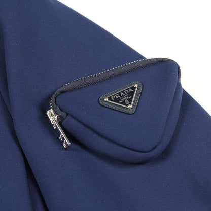 ボンバージャケット ナイロン ブルー 三角プレート プラダ アウター PRADA