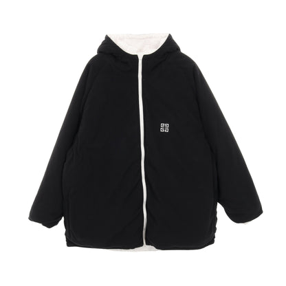 フリース ジャケット ロゴ刺繍 ナイロン ブラック ホワイト リバーシブル フード付き ジバンシィ アウター GIVENCHY