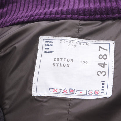 コーデュロイ コート コットン パープル サカイ アウター sacai