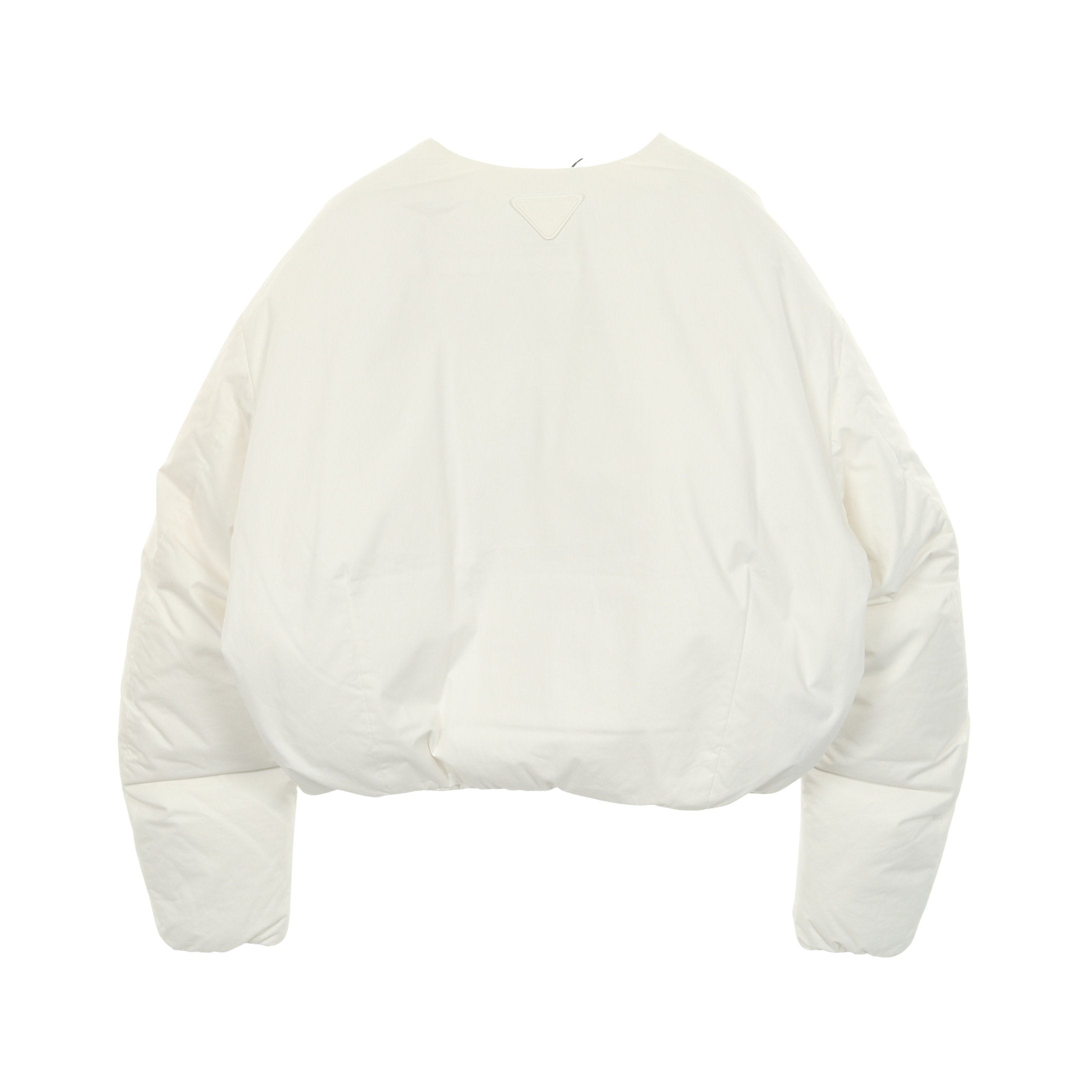 クロップド ダウンジャケット コットン ホワイト トライアングルロゴ