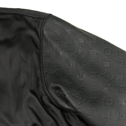 モノグラム ブルゾン ボンバージャケット レザー ナイロン コットン ブラック 切替 リバーシブル ルイヴィトン アウター LOUIS VUITTON