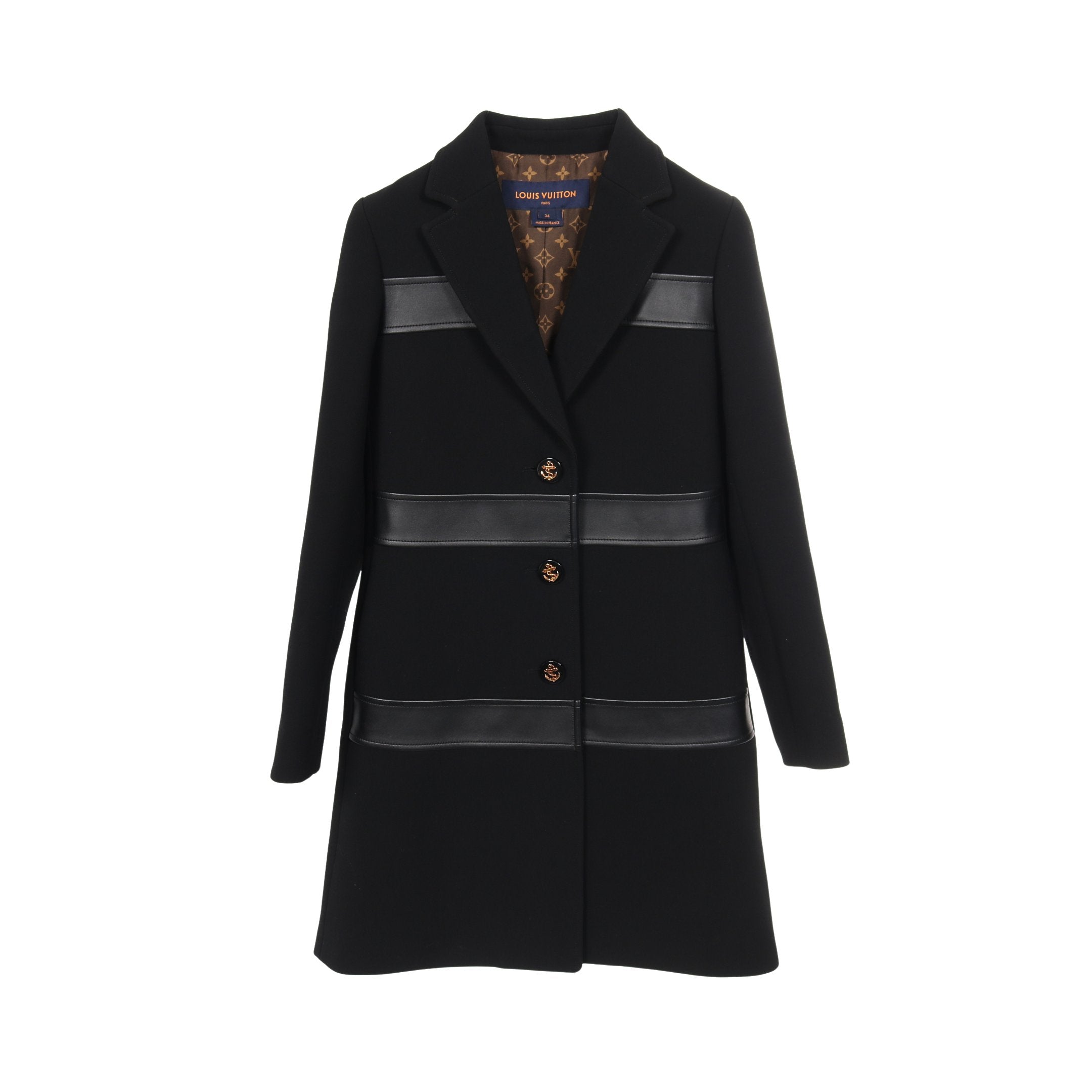 ルイヴィトン　コート　ブラック　ウール ルイ・ヴィトン ウールコート ブラック