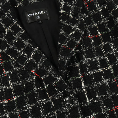ココマークボタン ツイード ジャケット コットン ウール ブラック マルチカラー シャネル アウター CHANEL