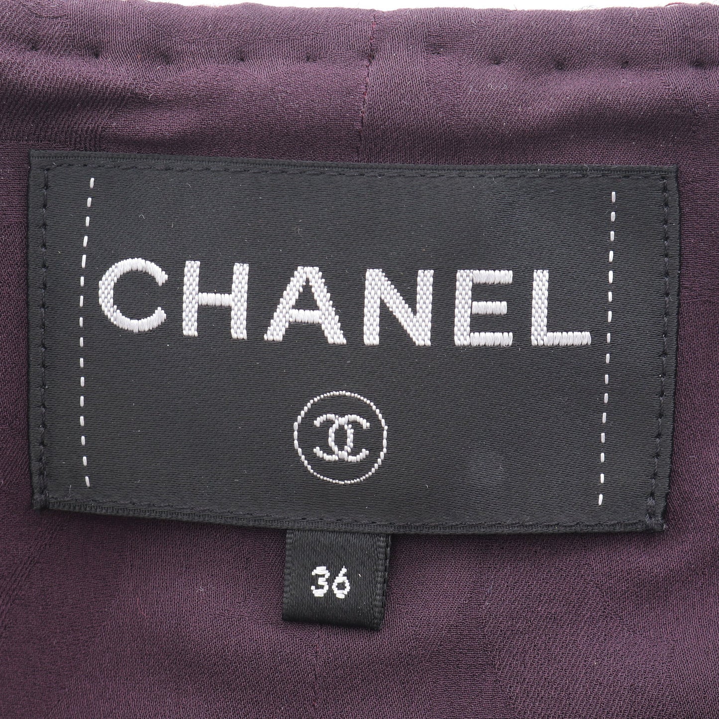 ココマークボタン ツイード ジャケット ウール ダークパープル シャネル アウター CHANEL