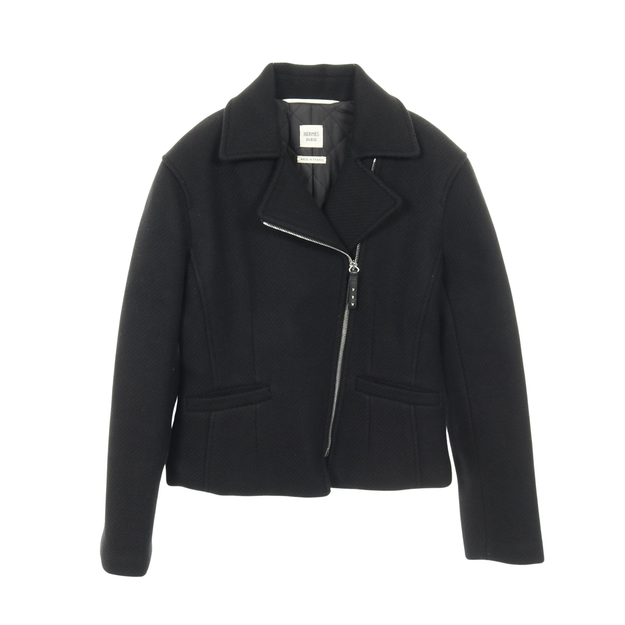 ライダースジャケット カシミヤ ブラック エルメス – RECLO