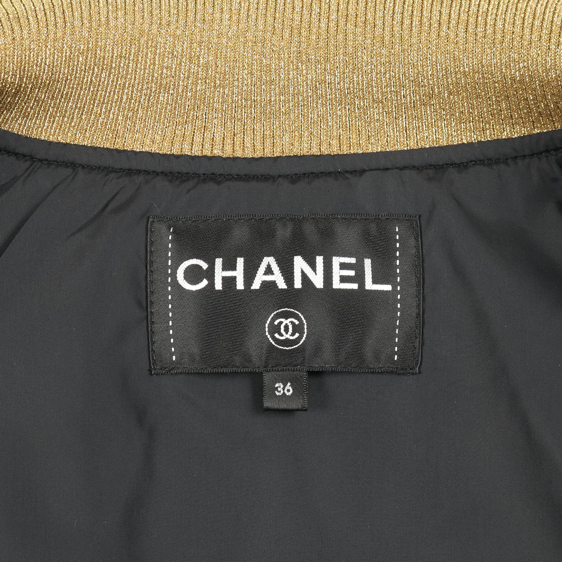 キルティング ダウンジャケット ナイロン ブラック ゴールド シャネル アウター CHANEL