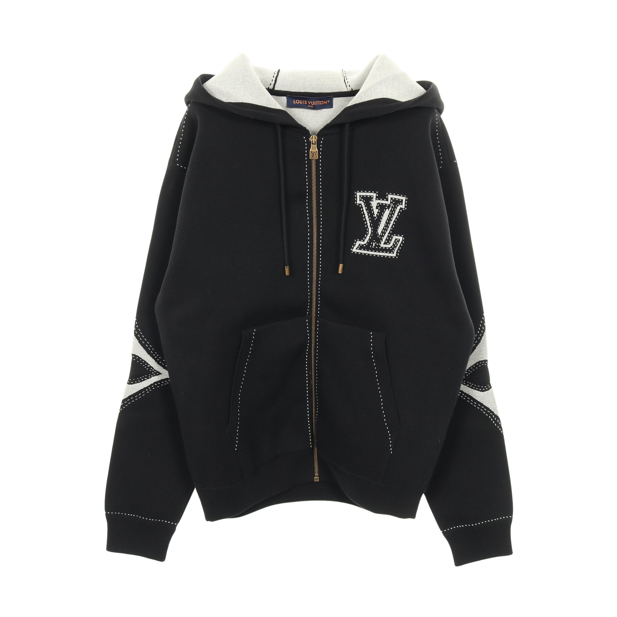 グラフィックインターシャ ジップコットンフーディ ジップアップ