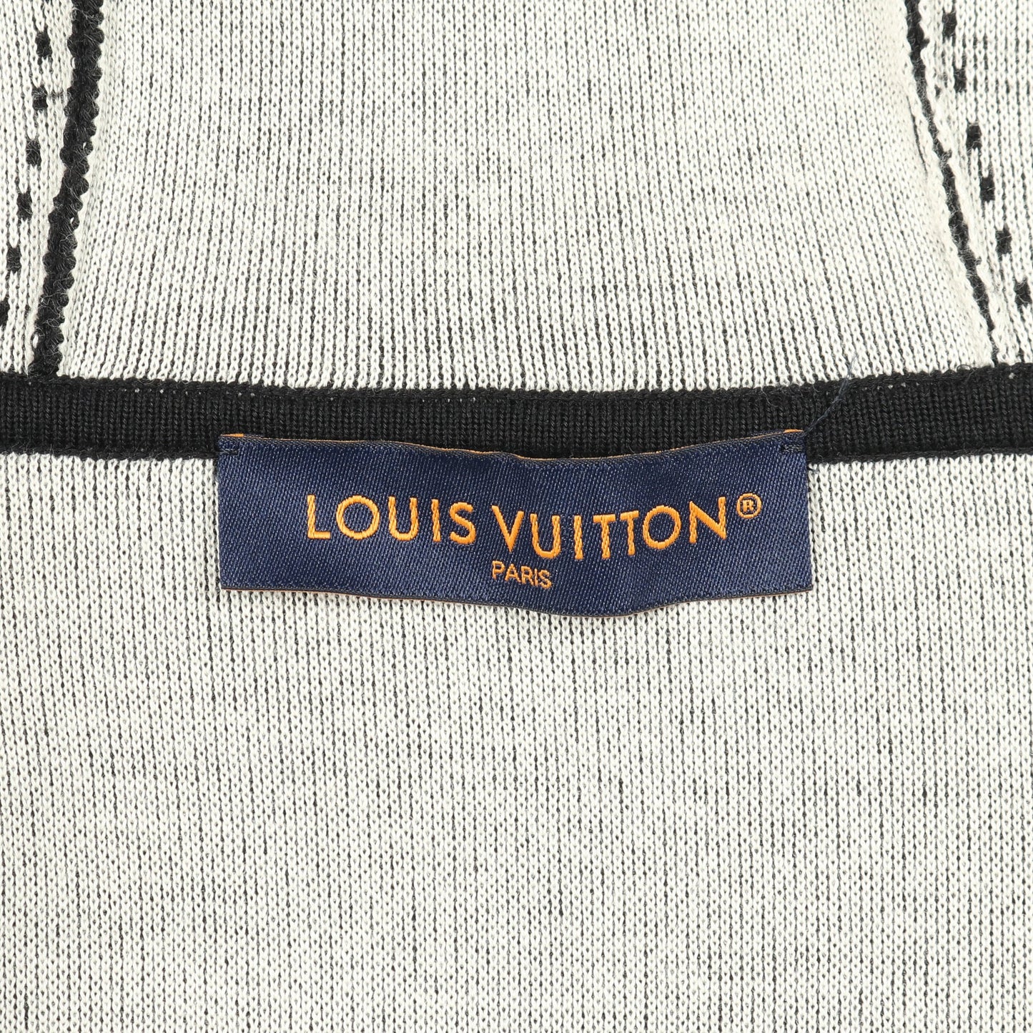 グラフィックインターシャ ジップコットンフーディ ジップアップパーカー コットン ブラック ルイヴィトン トップス LOUIS VUITTON