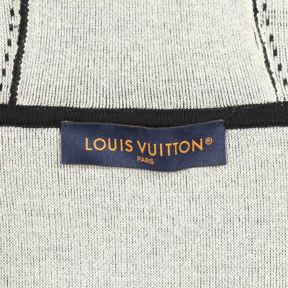 グラフィックインターシャ ジップコットンフーディ ジップアップパーカー コットン ブラック ルイヴィトン トップス LOUIS VUITTON