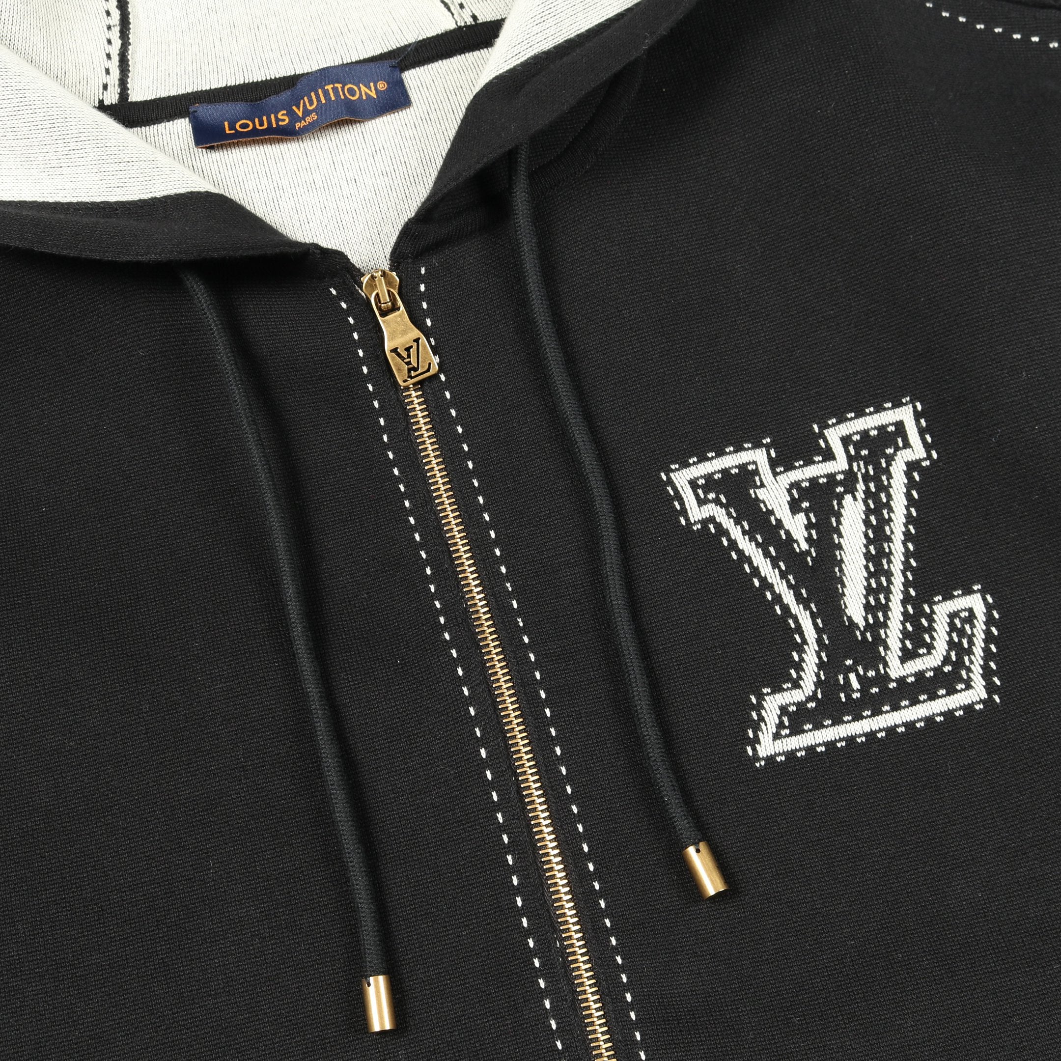 Louis Vuitton ★コットンフーディ★完売品★ グラフィックインターシャ ジップコットンフーディ ジップアップ