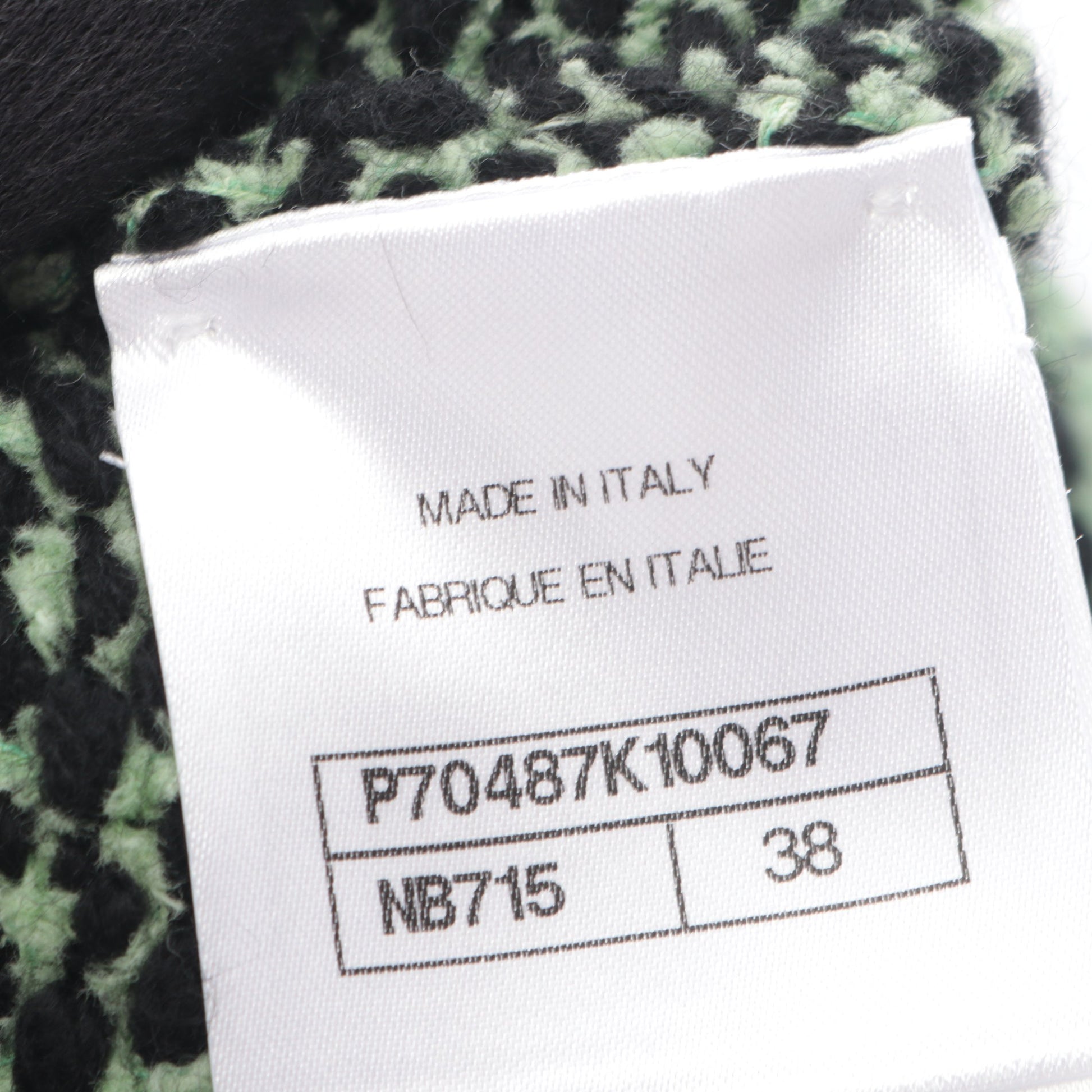 ココマークボタン ニットジャケット ツイード カーディガン カシミヤ コットン ナイロン グリーン シャネル トップス CHANEL