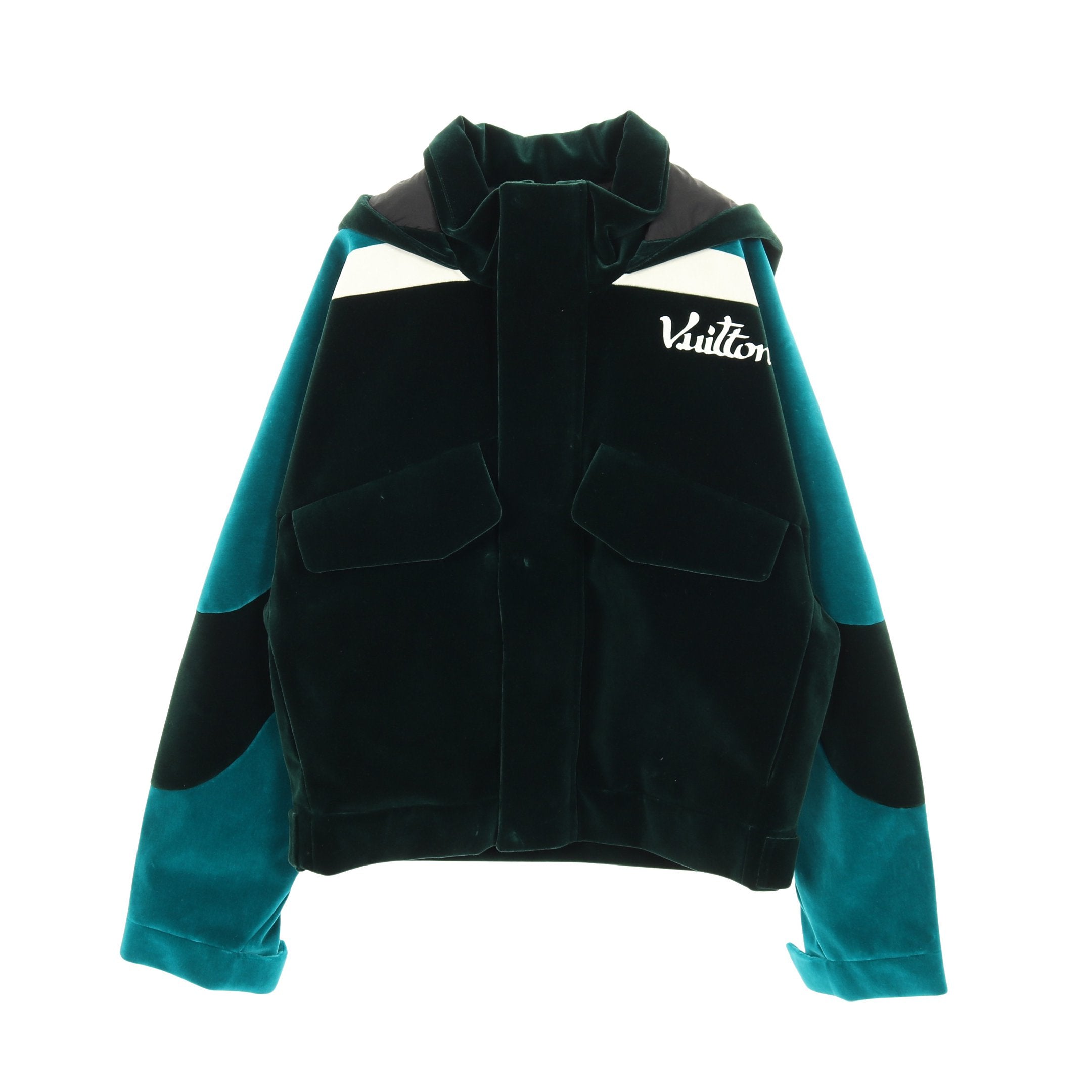 テクニカルテープドベロア ジャケット コットン ナイロン ダーク