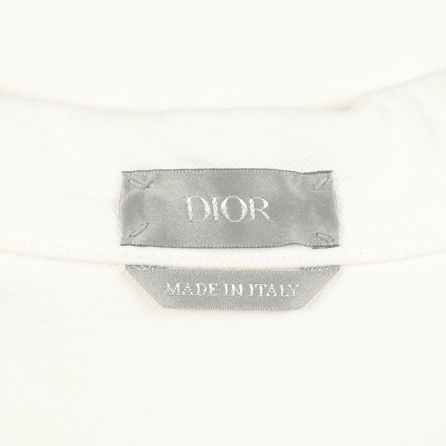 CDダイヤモンド シャツジャケット デニムジャケット 刺繍 コットン オフホワイト クリスチャンディオール アウター Christian Dior