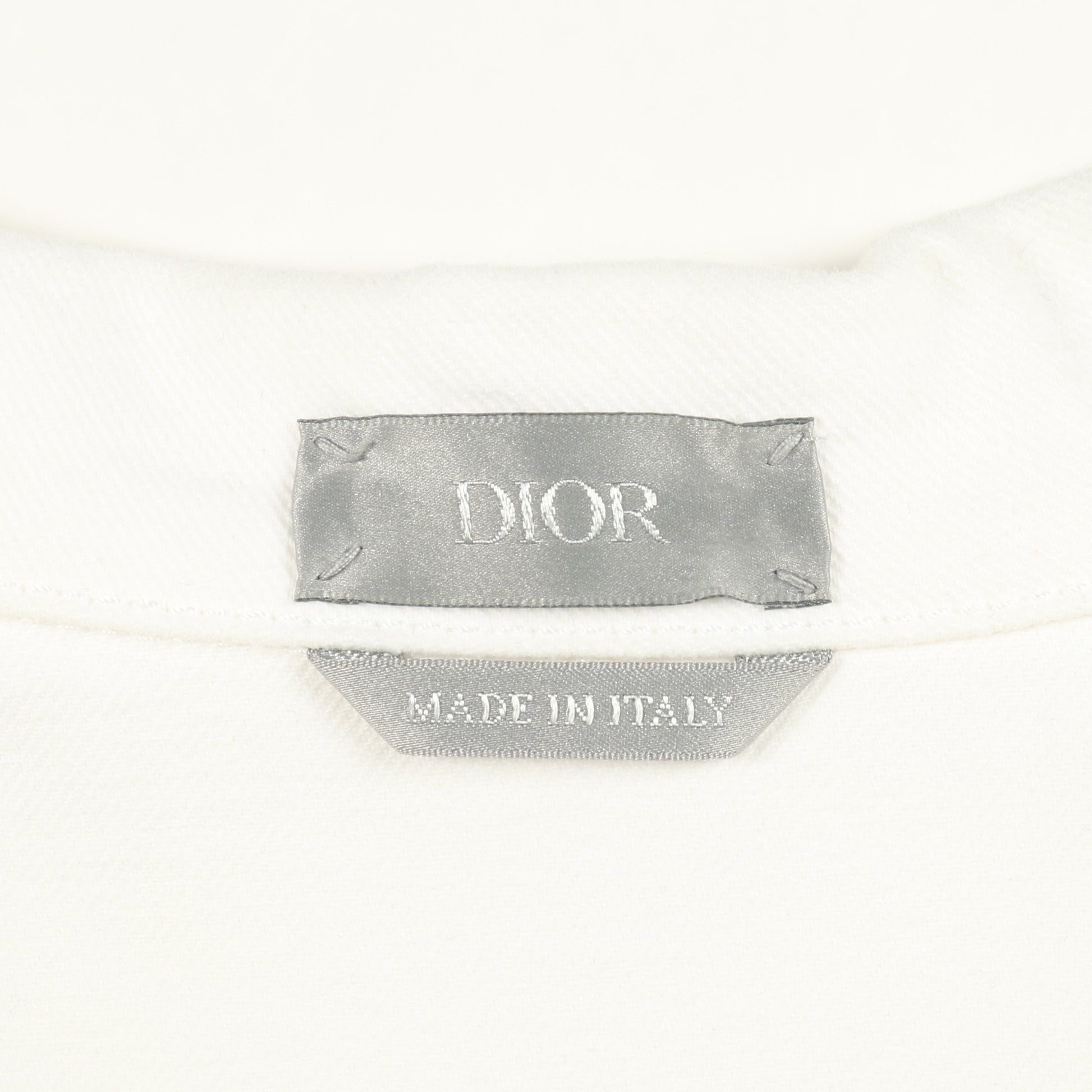 CDダイヤモンド シャツジャケット デニムジャケット 刺繍 コットン オフホワイト クリスチャンディオール アウター Christian Dior