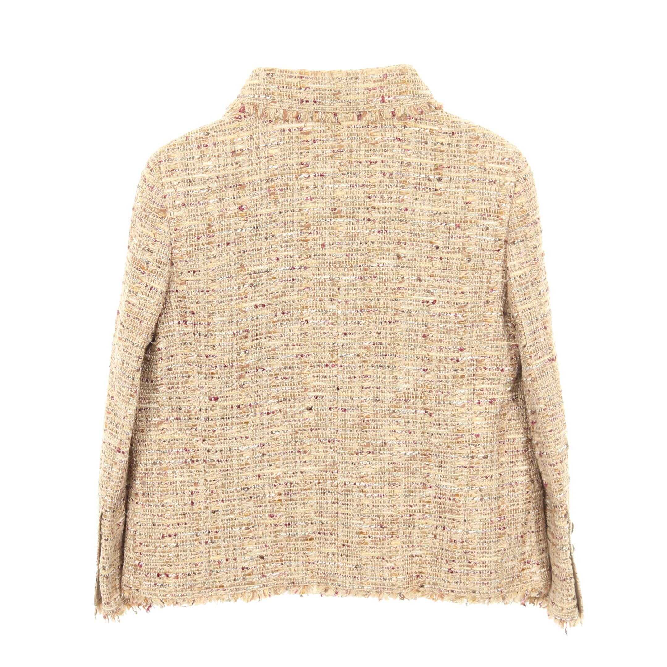 ココマークボタン ツイード ジャケット コットン ナイロン ウール