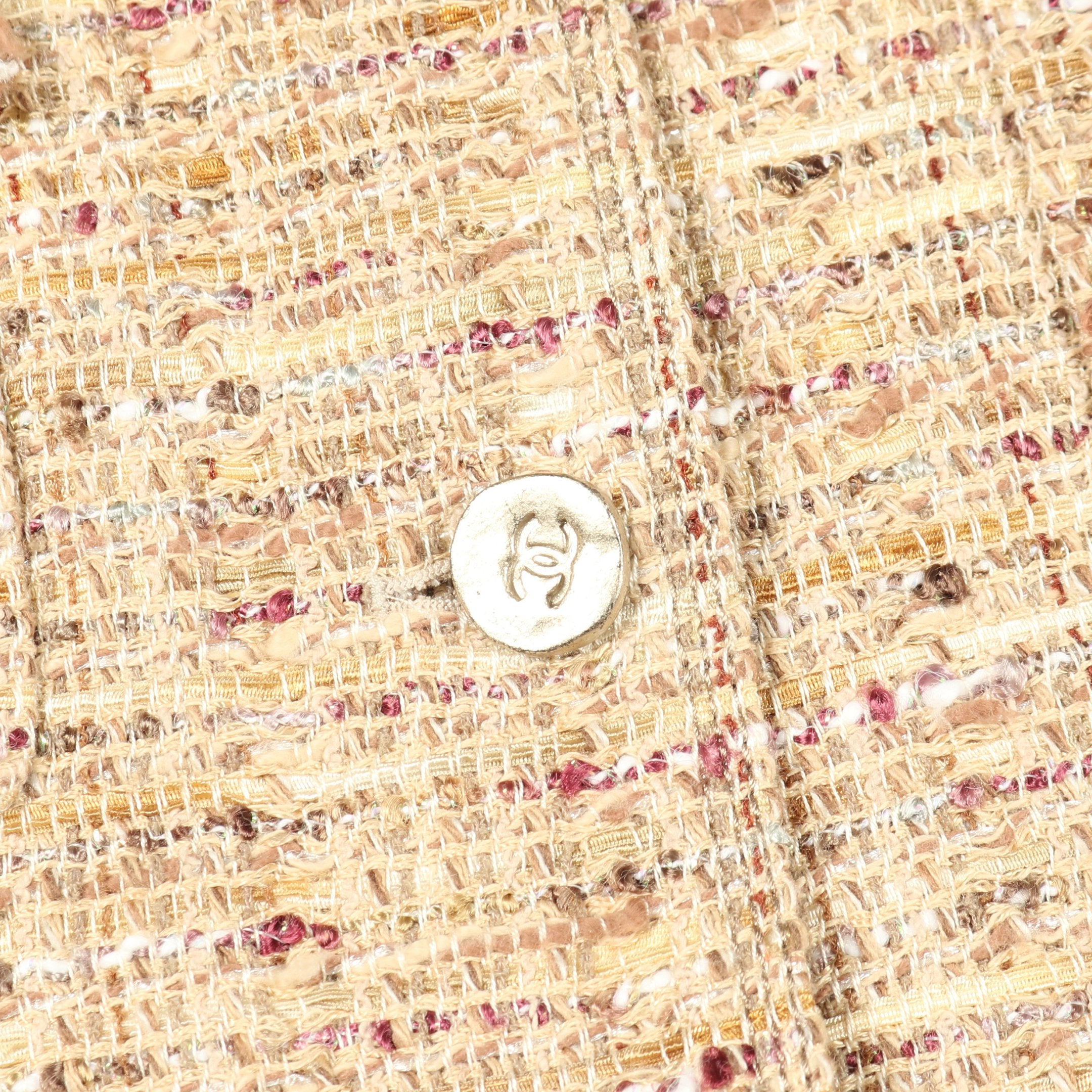 ココマークボタン ツイード ジャケット コットン ナイロン ウール