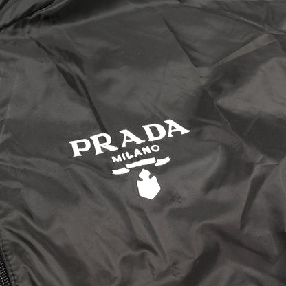 Re-Nylon ナイロンフーデッドレインコート コート ナイロン ブラック フード付き プラダ アウター PRADA