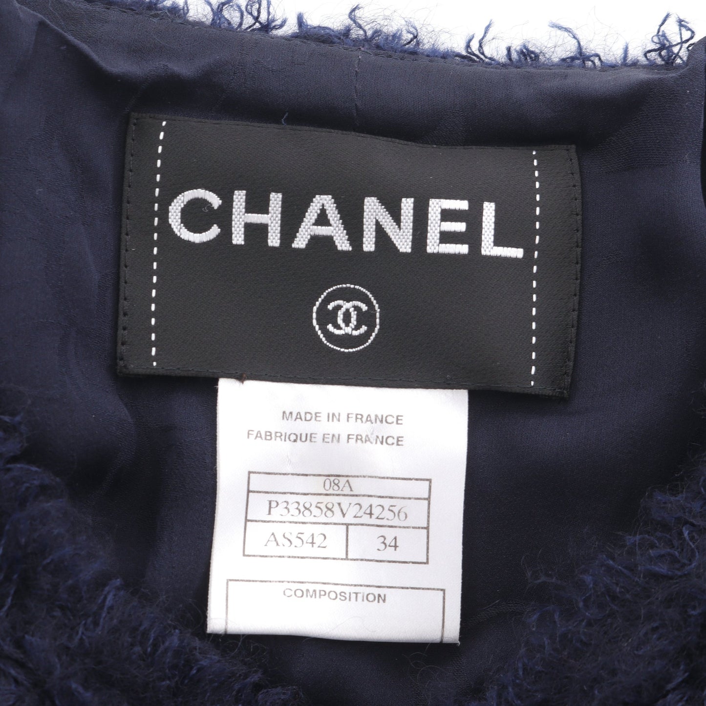 ココマークボタン ジャケット モヘヤ ナイロン ネイビー シャネル アウター CHANEL
