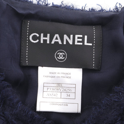 ココマークボタン ジャケット モヘヤ ナイロン ネイビー シャネル アウター CHANEL