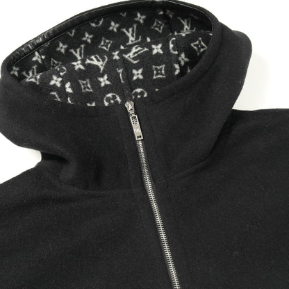 フーデッドケープ モノグラム ポンチョ ウール シルク ブラック フード付き ルイヴィトン アウター LOUIS VUITTON