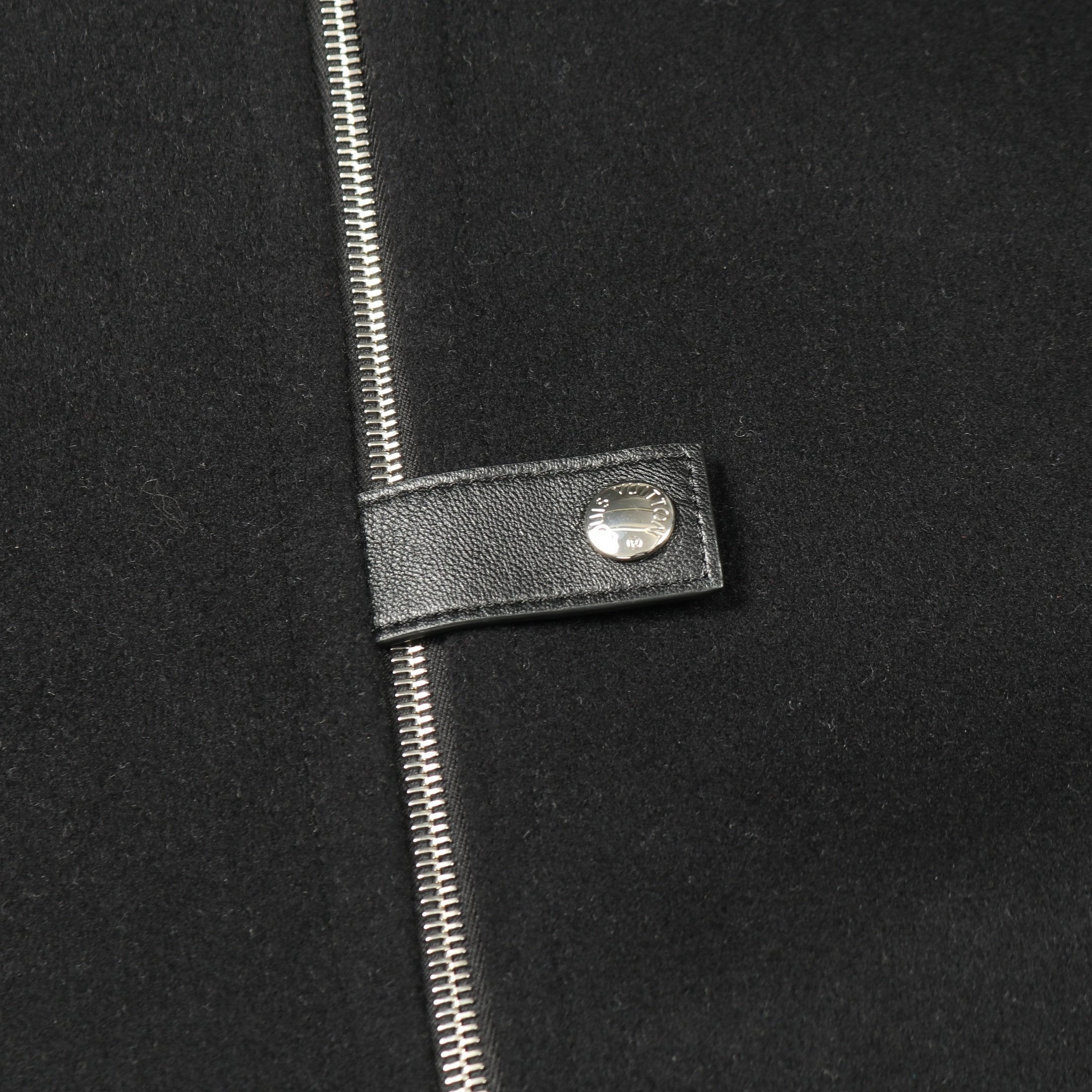 フーデッドケープ モノグラム ポンチョ ウール シルク ブラック フード