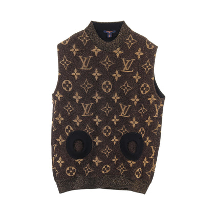 モノグラム ベスト ニット ウール ナイロン ブラック ゴールド ルイヴィトン トップス LOUIS VUITTON