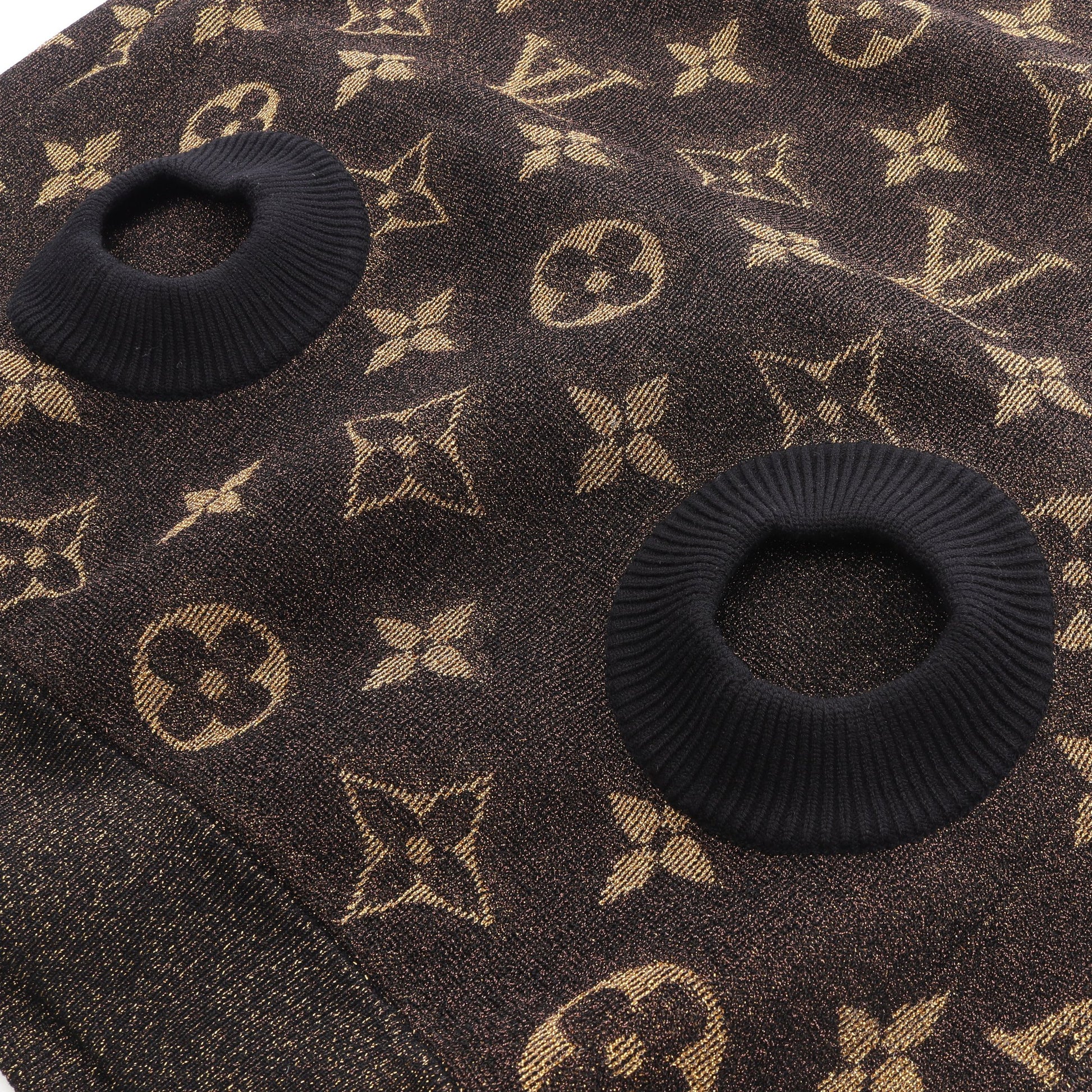 モノグラム ベスト ニット ウール ナイロン ブラック ゴールド ルイヴィトン トップス LOUIS VUITTON