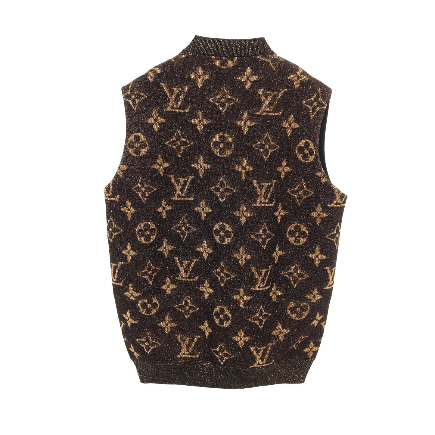 モノグラム ベスト ニット ウール ナイロン ブラック ゴールド ルイヴィトン トップス LOUIS VUITTON