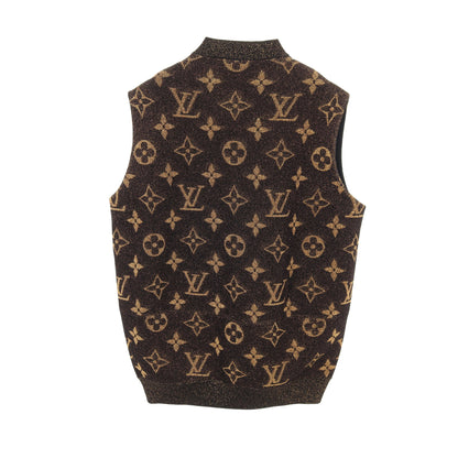 モノグラム ベスト ニット ウール ナイロン ブラック ゴールド ルイヴィトン トップス LOUIS VUITTON