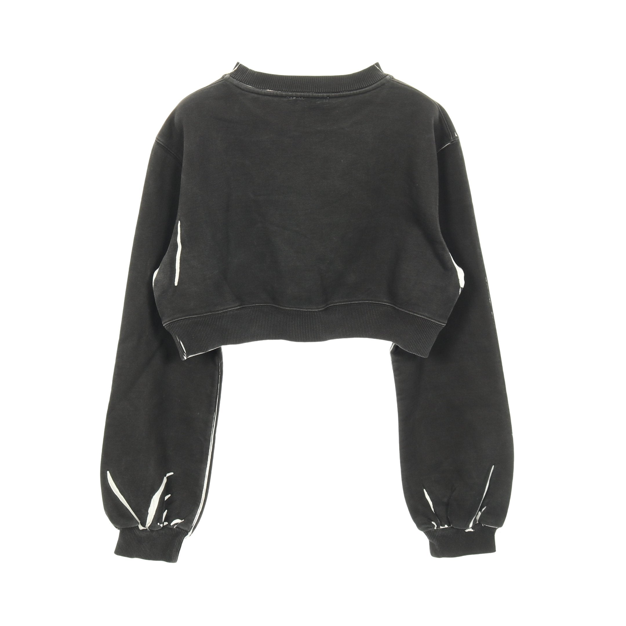 ショート スウェットシャツ クルーネック ロゴ コットン ダークグレー