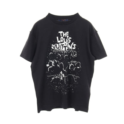 LVコンサート プリント Tシャツ クルーネック 半袖 コットン ブラック ホワイト ルイヴィトン トップス LOUIS VUITTON