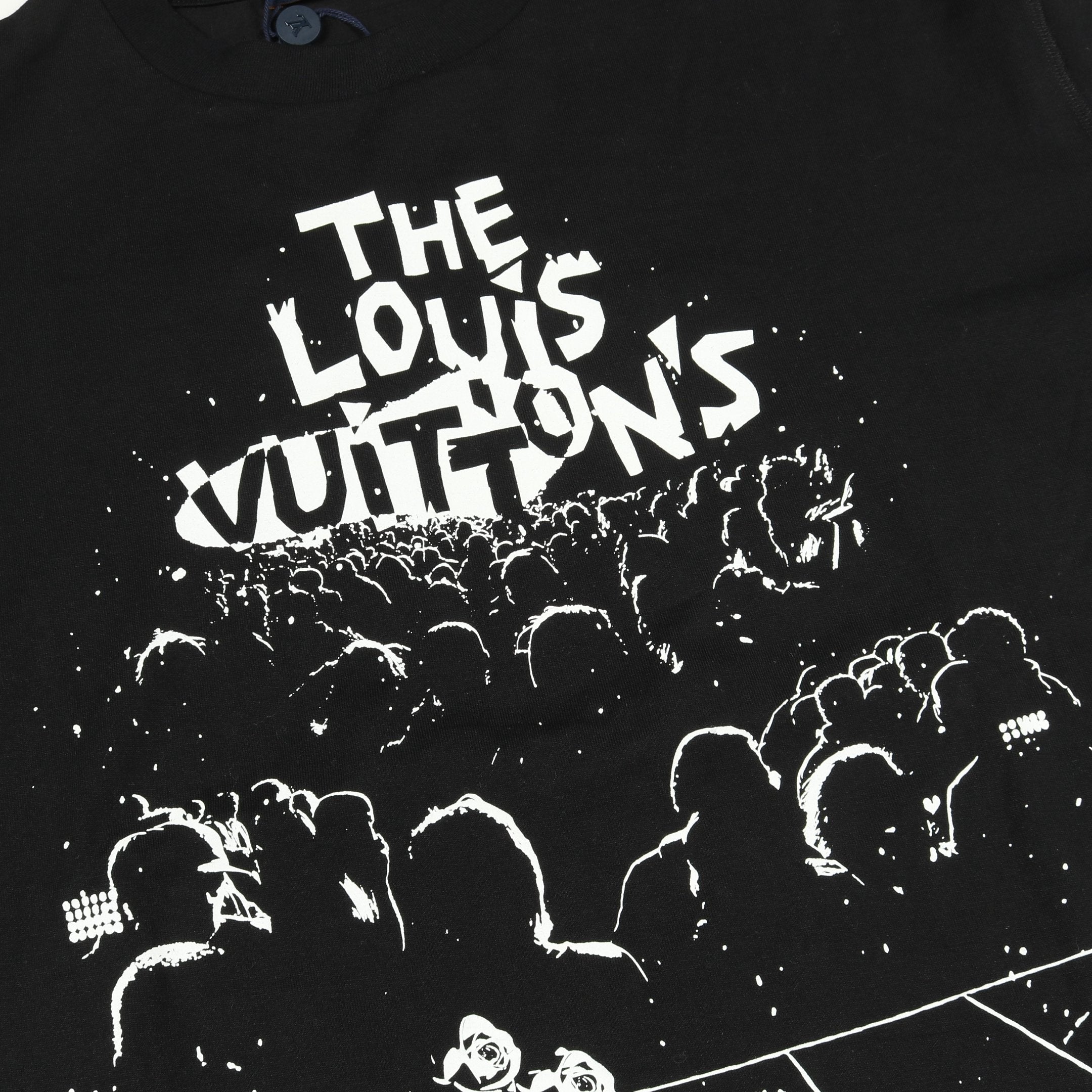 LVコンサート プリント Tシャツ クルーネック 半袖 コットン ブラック