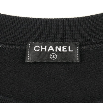 ココマーク Tシャツ クルーネック 半袖 ラグランスリーブ コットン ブラック ゴールド シャネル トップス CHANEL