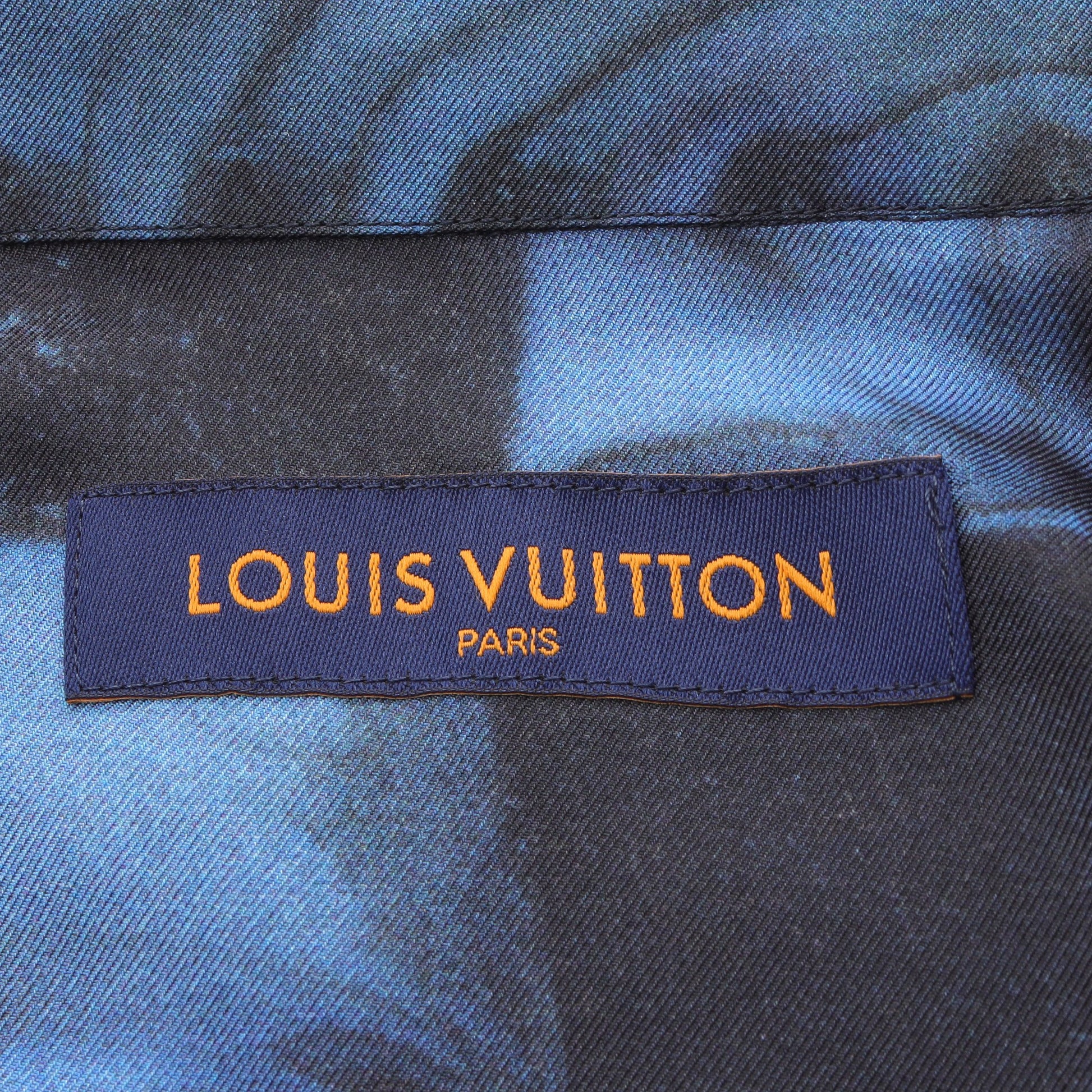 ソルトプリント ダミエ シャツ 長袖 シルク ブルー マルチカラー ルイヴィトン トップス LOUIS VUITTON